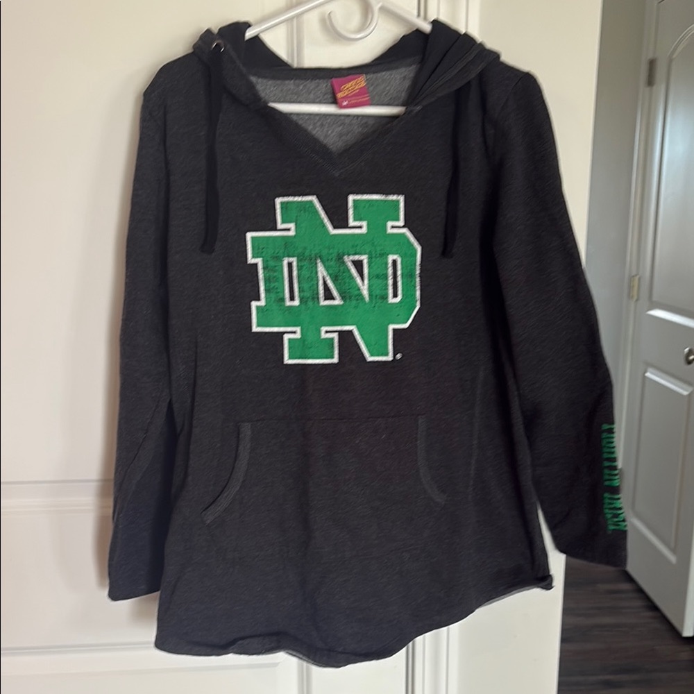 Gray Hoodie with Green Logo